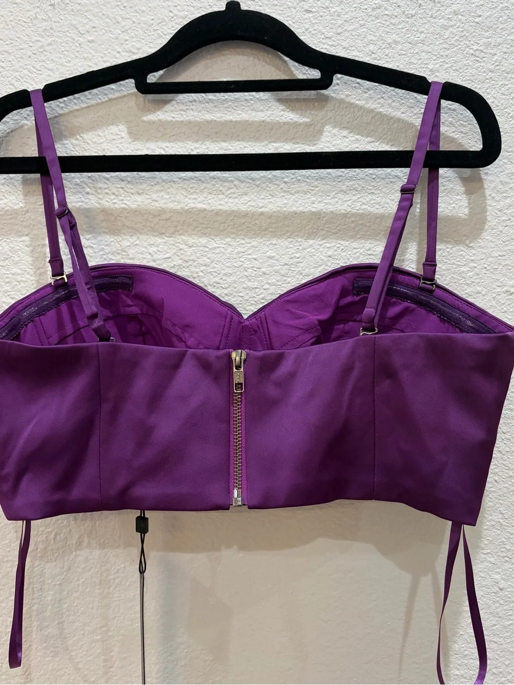 NWT BCBGMaxAzria Purple Ruched Bustier corset Top size 6 - Picture 4 of 8